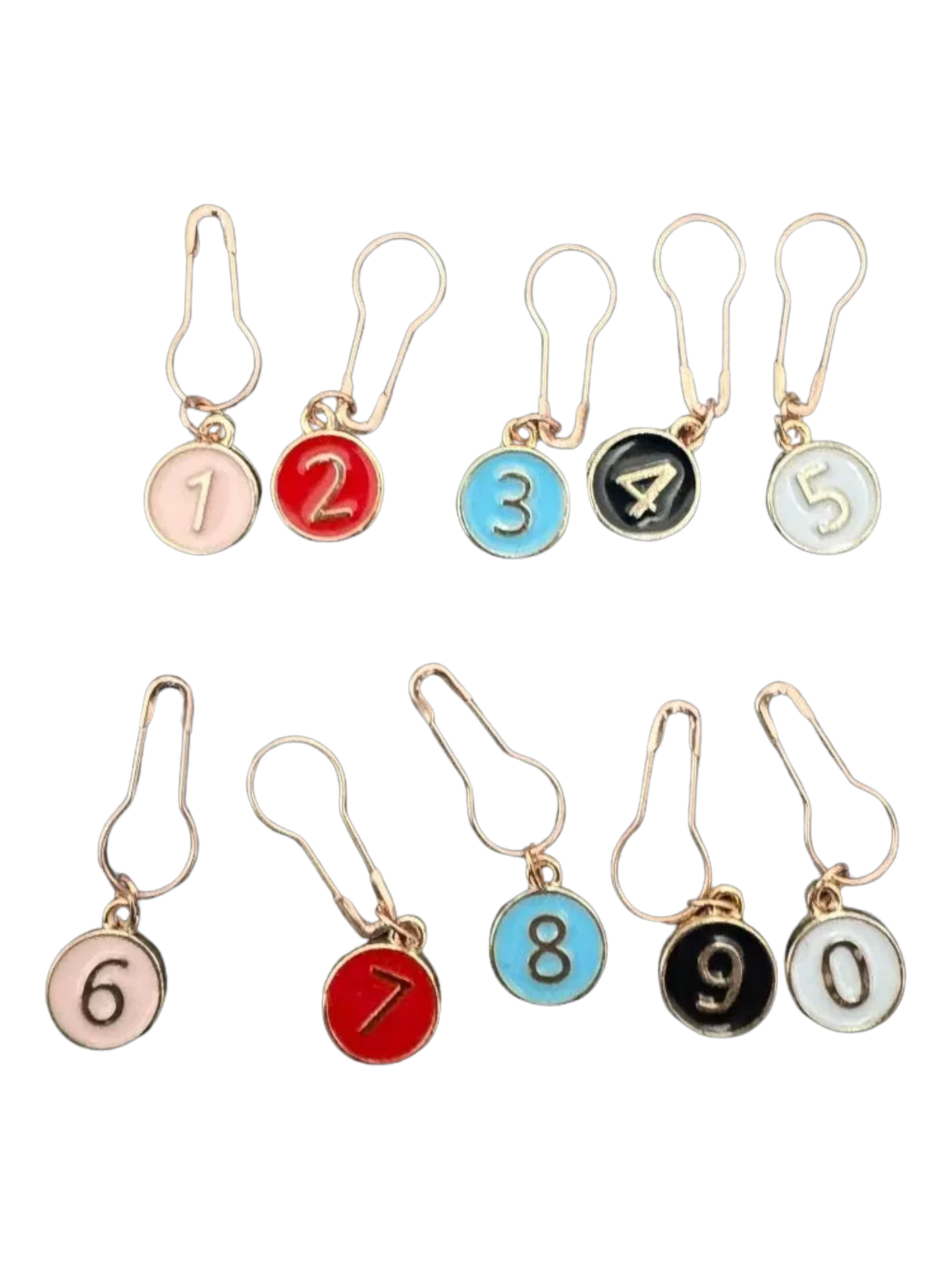 Numbered Stitch Markers - Multi