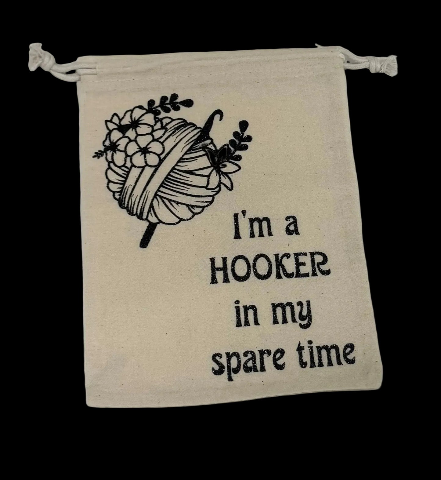 Calico drawstring Hook Bag