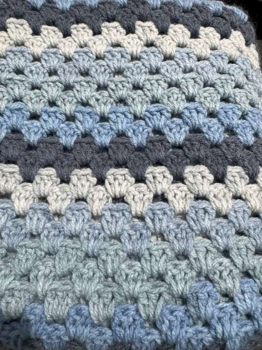 Handmade The Cosy Loop Lap Blanket - Stripy Blue