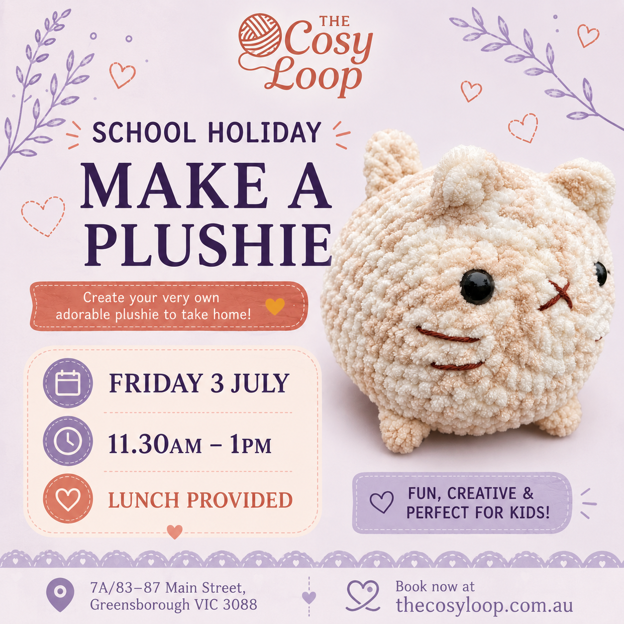 School Holidays - Make a Plushie