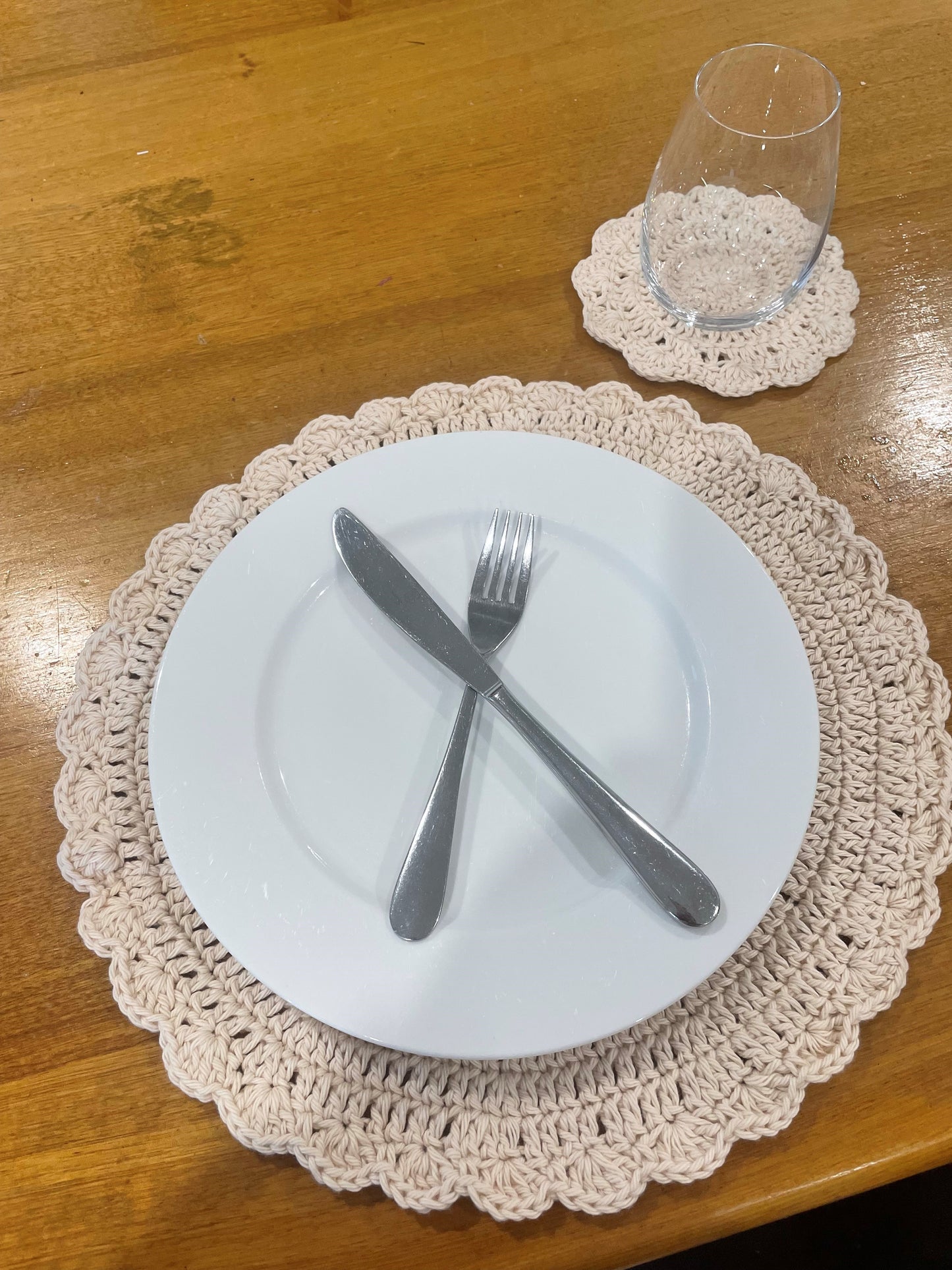 Hand Made 6 Piece Coaster and Placemat Set