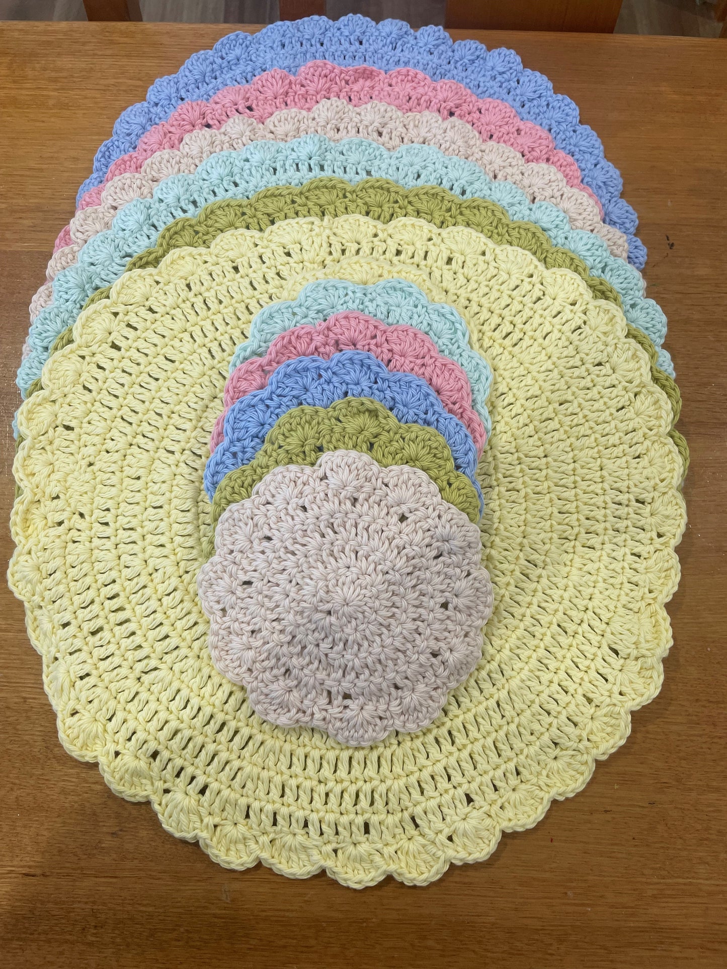 Hand Made 6 Piece Coaster and Placemat Set