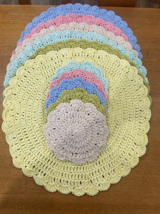 Hand Made 6 Piece Coaster and Placemat Set
