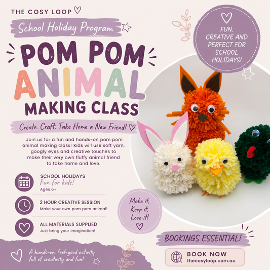 School Holiday POM POM ANIMAL MAKING