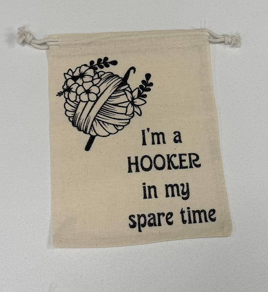 Calico drawstring Hook Bag