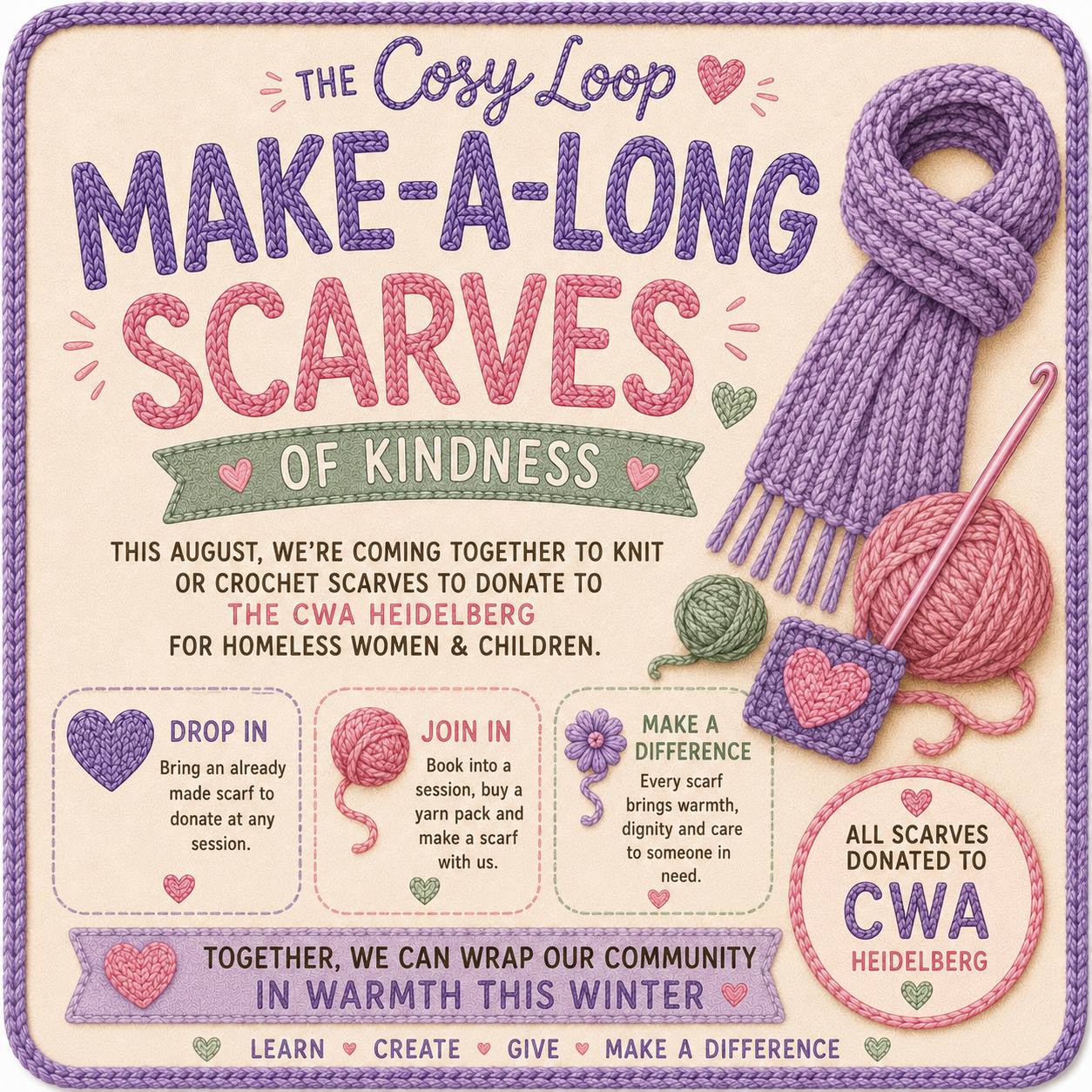 Make A Long Scarf for Charity