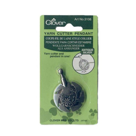 Clover Yarn Cutter Pendant - Antique Silver or Gold